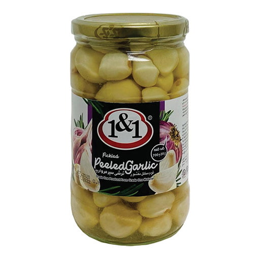 yk0104 Peeled Garlic Pickle white- 1&1| 700g - Image 1