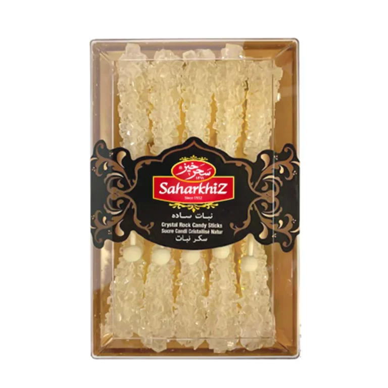 نبات چوبی کریستالی سفید داخل جعبه ۱۰ عددی – مناسب برای چای و دمنوش