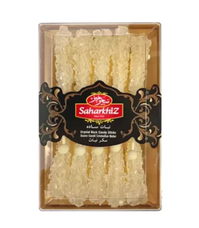 نبات چوبی کریستالی سفید داخل جعبه ۱۰ عددی – مناسب برای چای و دمنوش