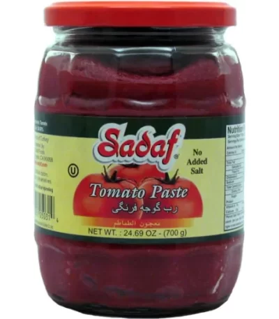 رب گوجهفرنگی بدون نمک صدف – رب طبیعی و غلیظ در بسته شیشهای ۷۰۰ گرمی، مناسب رژیم کمنمک