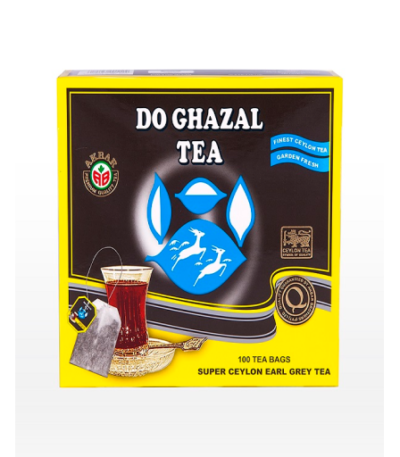 چای کیسه‌ای دوغزال ارل‌گری – ۱۰۰ عددی، معطر با طعم کلاسیک و آرام‌بخش