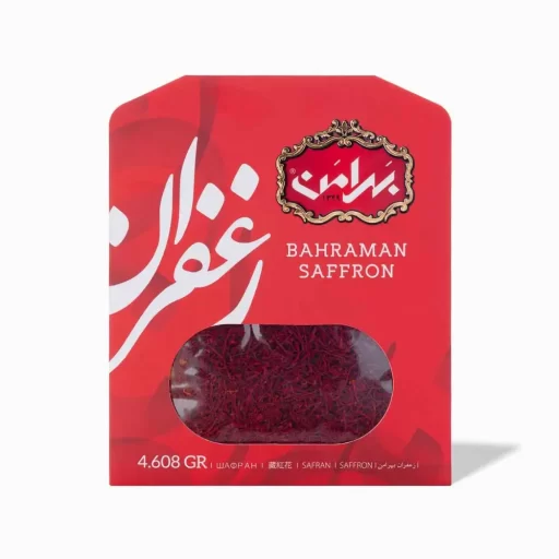 زعفران-4608-گرم-(یک-مثقال)-پاکت زعفران سرگل بهرامن – بستهبندی یک مثقالی، با رنگدهی و عطر بسیار قوی
