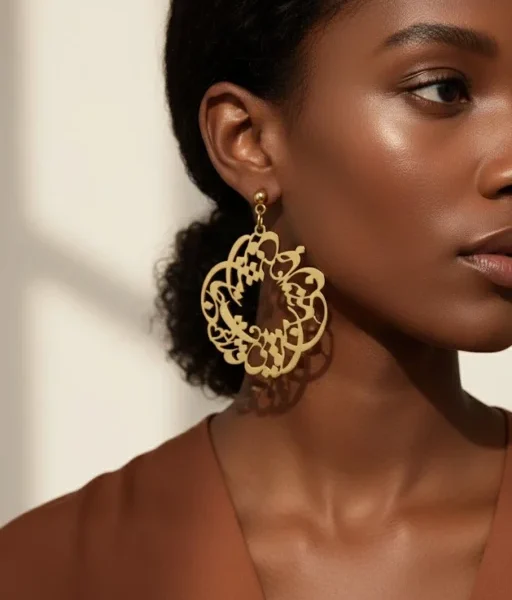 Calligraphy Circle Earrings