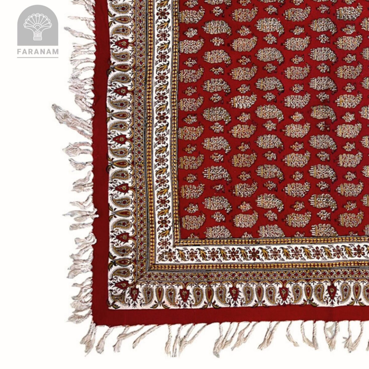 Maison Paisley Ghalamkar Tablecloth, 80x80 cm, 100% Cotton - Image 4