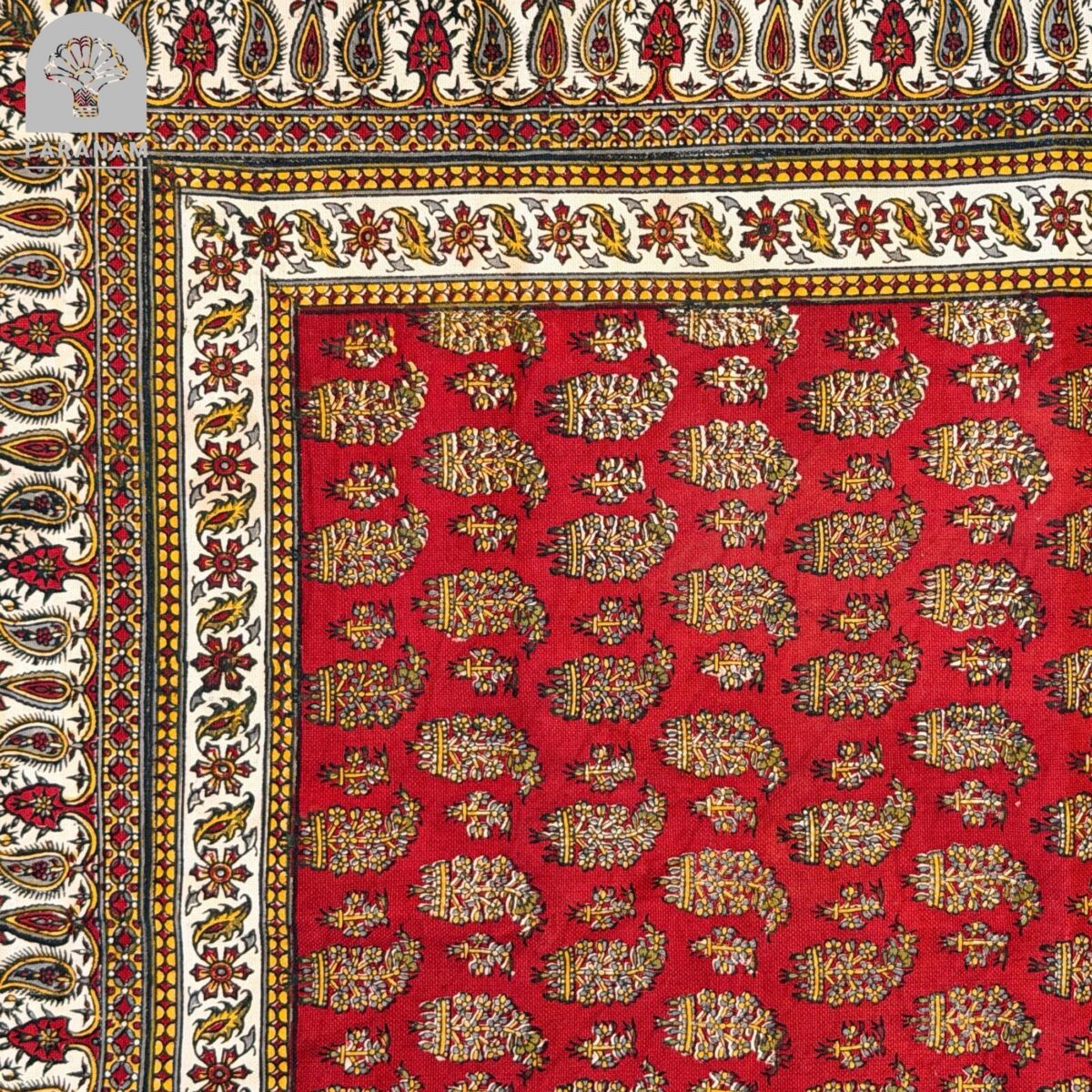 Maison Paisley Ghalamkar Tablecloth, 80x80 cm, 100% Cotton - Image 2
