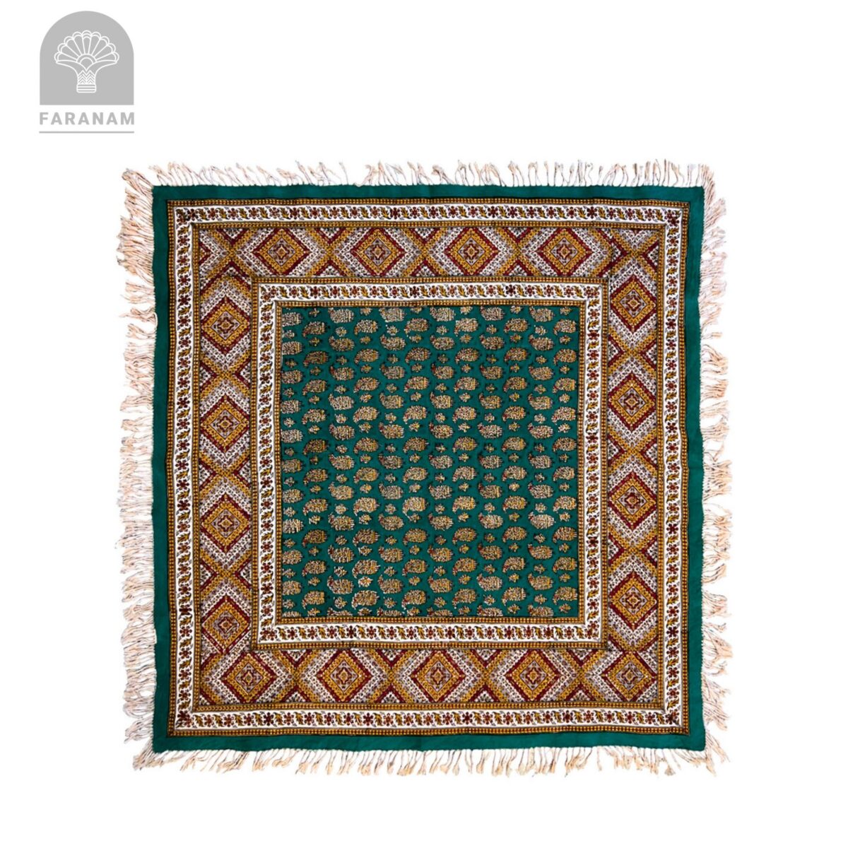 Shiraz Garden Ghalamkar Tablecloth, 100x100 cm, 100% Cotton - Image 5