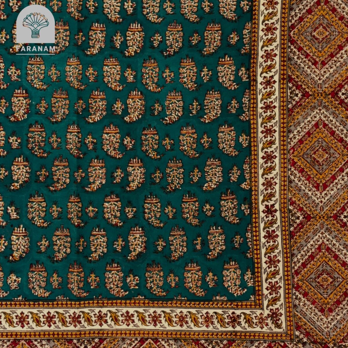 Shiraz Garden Ghalamkar Tablecloth, 100x100 cm, 100% Cotton - Image 2