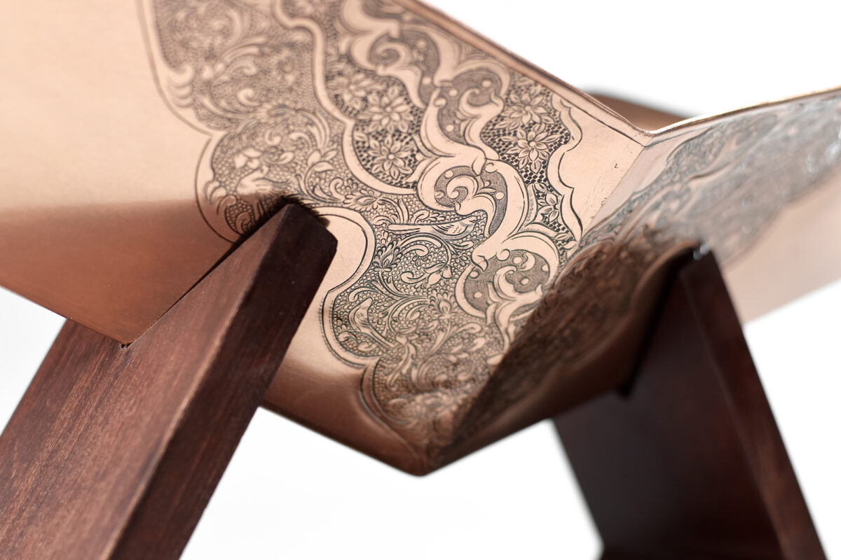 Hand-etched Copper Fruit Bowl - Image 4