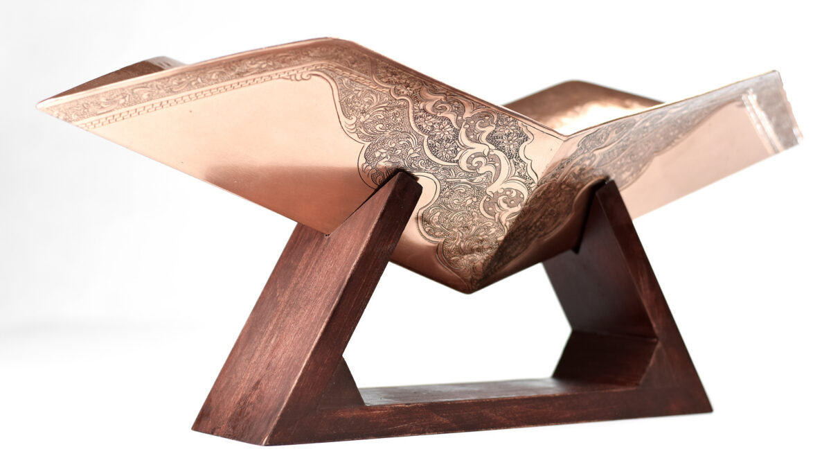 Hand-etched Copper Fruit Bowl - Image 3