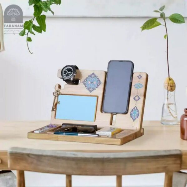 Hand-Painted (Tazhib) Phone stand and Desk Organizer -Galaxy Design