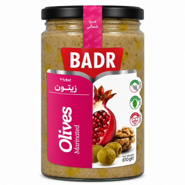 Badr Persian marinated olives 610g jar